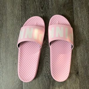 PINK sandals.